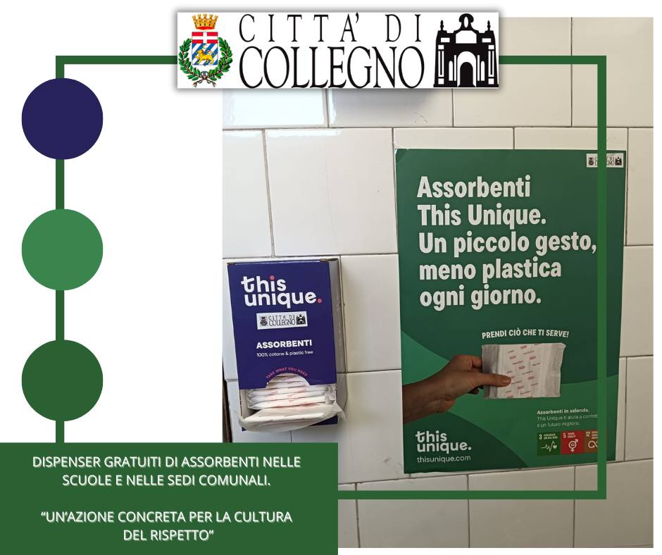 Dispenser gratuiti di assorbenti nelle scuole e negli uffici di Collegno